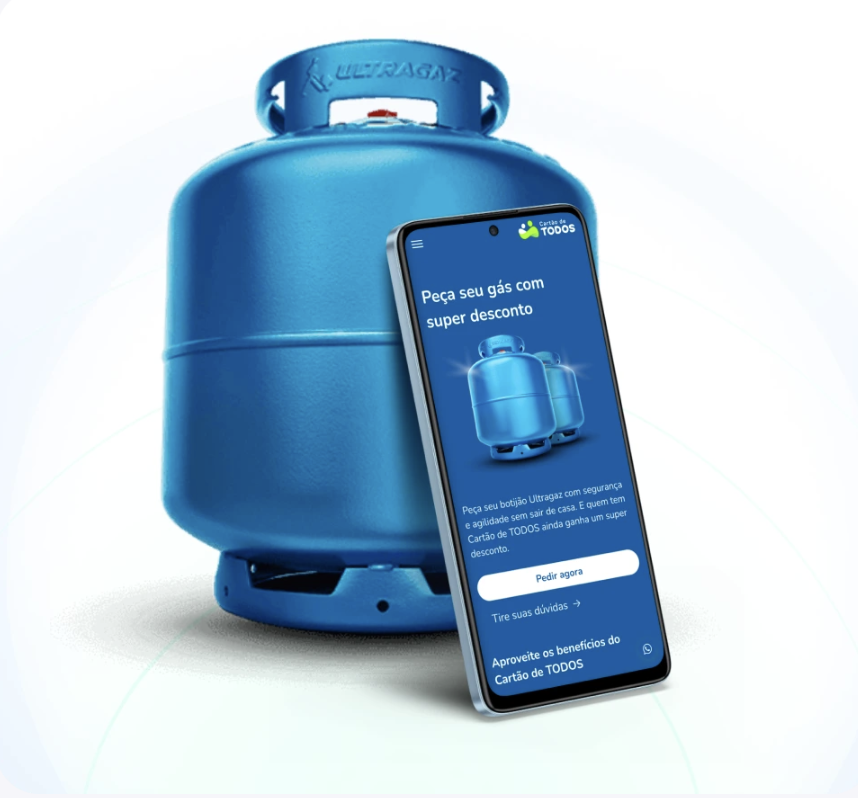 Botijão Ultragaz com app Cartão de TODOS